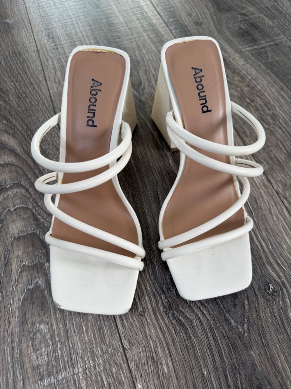 Abound White Strappy Block Heel Mules